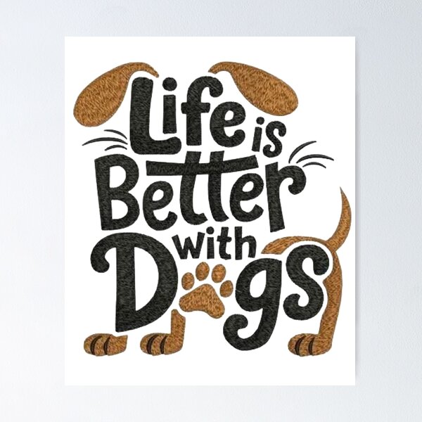 Item preview, Life is Better With Dogs Design sticker ! "Life is Better With Dogs" Vinyl Sticker – Heartwarming Paw Print Design for Dog Moms & Dads ?? designed and sold by Ulikedigital14.