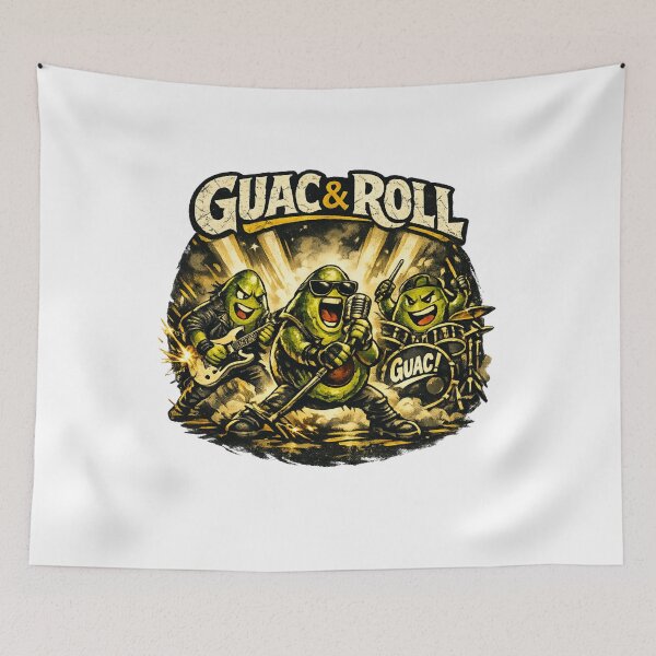 Item preview, Guac & Roll: Hard Rock Avocado Band Retro Concert Design designed and sold by CircinusStore.
