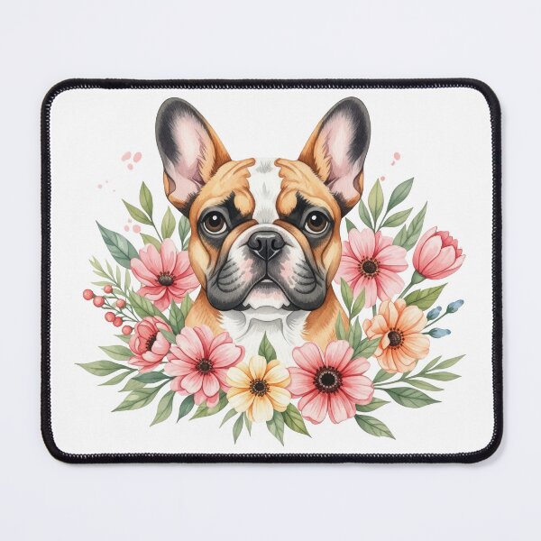 Item preview, French Bulldog Floral Design – Cute Frenchie Dog Art designed and sold by PlumArtDesign.