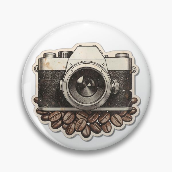 Item preview, Vintage Camera and Coffee Beans Sticker | Retro Photography Lover Design designed and sold by Hari Arts.