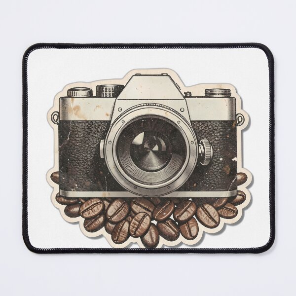 Item preview, Vintage Camera and Coffee Beans Sticker | Retro Photography Lover Design designed and sold by Hari Arts.