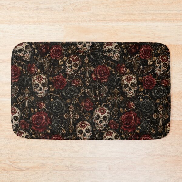 Item preview, Halloween Gothic Skull Rose Watercolor Seamless Pattern designed and sold by Inkworksbyshery.