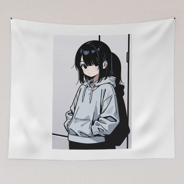 Item preview, Fashion - Man in Blue Hoodie Hood Up Streetwear Anime designed and sold by AnimeShin.