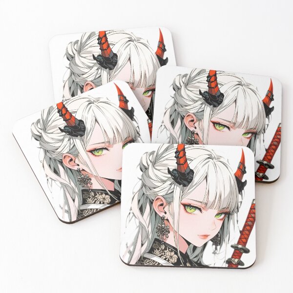 Item preview, Demon Samurai Anime Girl | Oni Warrior Katana Japanese Aesthetic Art designed and sold by Dyan4.