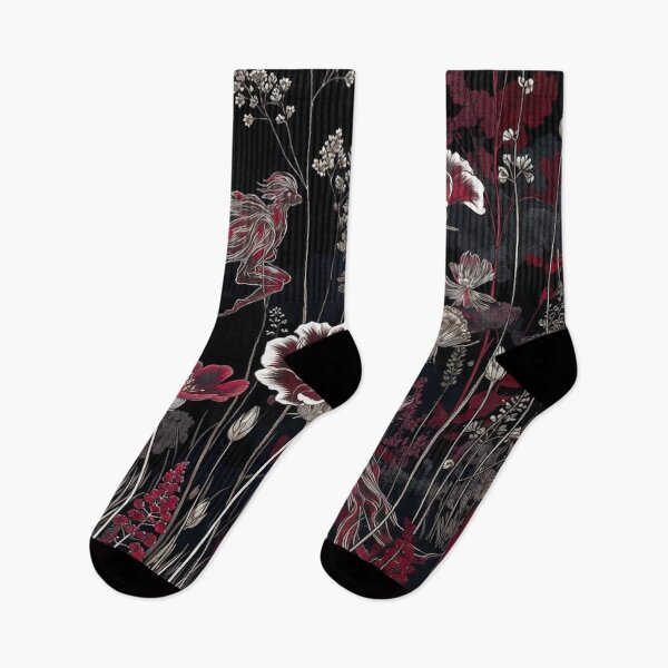Item preview,  Moody Dark Floral with Tall Grasses designed and sold by IntelliMindDesigns.