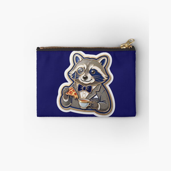 Item preview, Gentleman Raccoon – Raccoon with monocle, suit & pizza slice designed and sold by Girih.