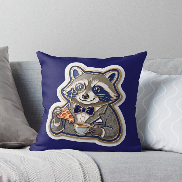 Item preview, Gentleman Raccoon – Raccoon with monocle, suit & pizza slice designed and sold by Girih.
