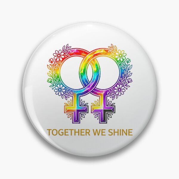 Item preview, Vibrant Lesbian Pride Floral Symbol Art - "Together We Shine" Rainbow Low-Poly Geometric Illustration designed and sold by MT-Hub | Cute Aesthetic Art, Stickers & Phone Cases.