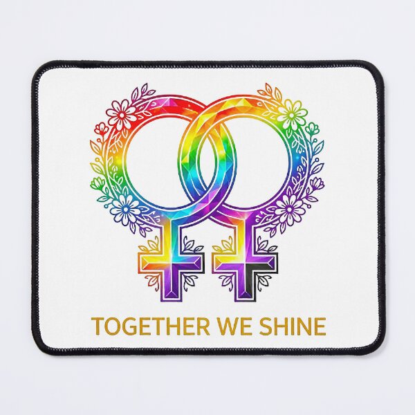 Item preview, Vibrant Lesbian Pride Floral Symbol Art - "Together We Shine" Rainbow Low-Poly Geometric Illustration designed and sold by MT-Hub | Cute Aesthetic Art, Stickers & Phone Cases.