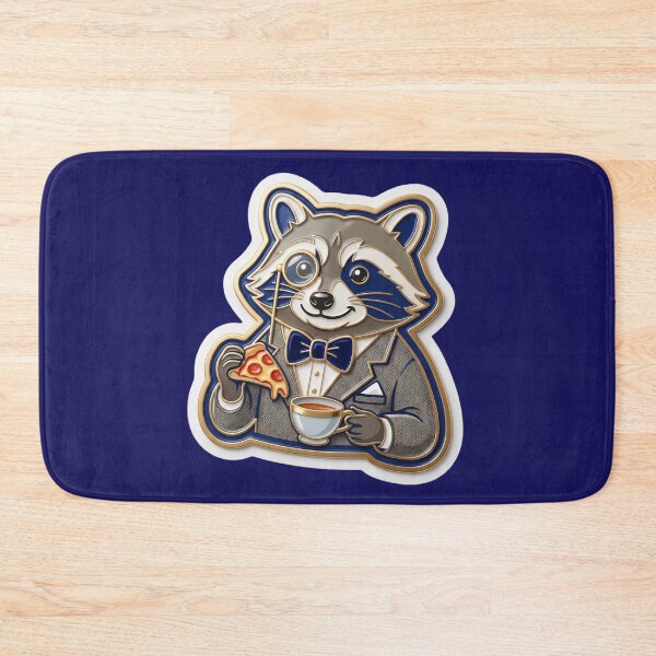 Item preview, Gentleman Raccoon – Raccoon with monocle, suit & pizza slice designed and sold by Girih.