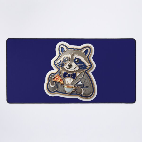 Item preview, Gentleman Raccoon – Raccoon with monocle, suit & pizza slice designed and sold by Girih.