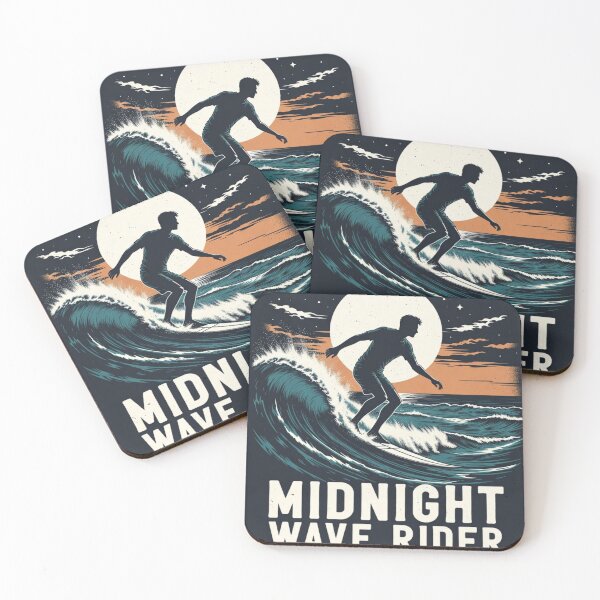 Item preview, Midnight Wave Rider Surf Design | Moonlit Ocean Surfer Art designed and sold by GalleryPeak.
