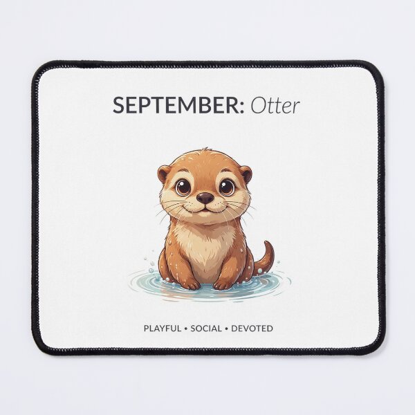 Item preview, September Otter Personality Birthday Design – Playful Social Devoted Gift designed and sold by Cool-cat-art.