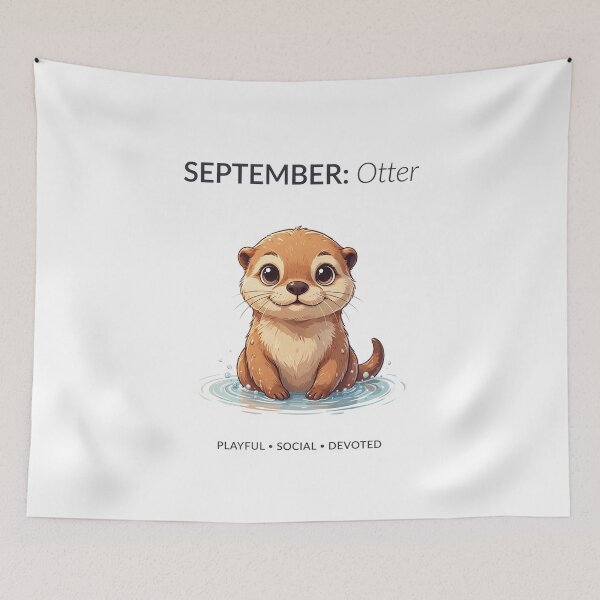 Item preview, September Otter Personality Birthday Design – Playful Social Devoted Gift designed and sold by Cool-cat-art.
