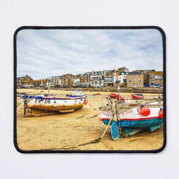 Item preview, Two Fishing Boats on the Beach at Low Tide, St Ives, Cornwall, England designed and sold by Paul Thompson Photography.