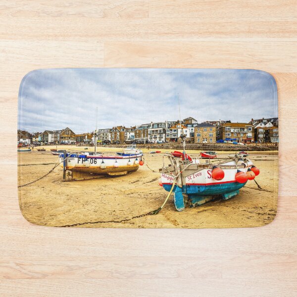 Item preview, Two Fishing Boats on the Beach at Low Tide, St Ives, Cornwall, England designed and sold by Paul Thompson Photography.