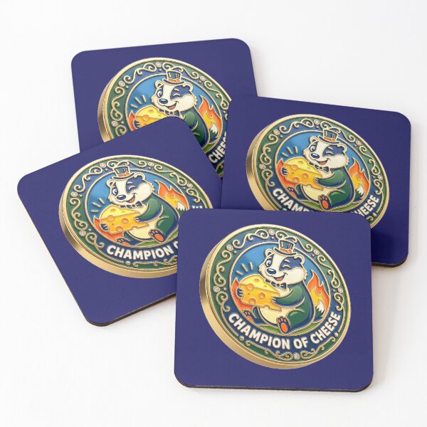 Item preview, Champion of Cheese – Badger with top hat, cheese & flames designed and sold by Girih.