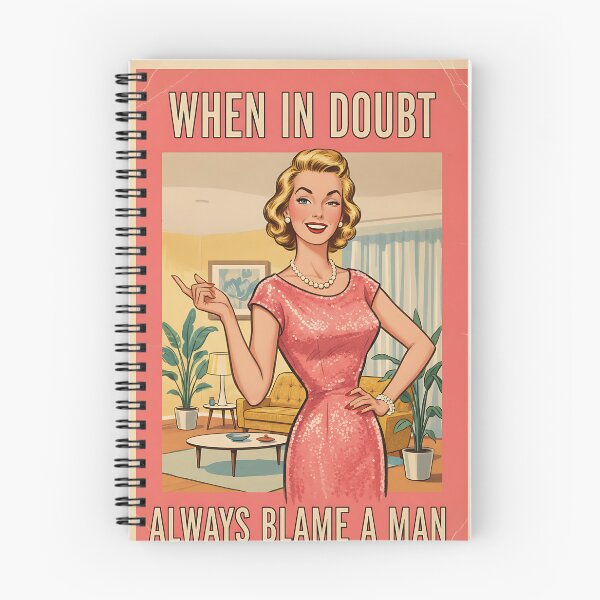 Item preview, Vintage Poster When In Doubt Always Blame A Man Retro Sarcastic Art designed and sold by Retro-Anime9.