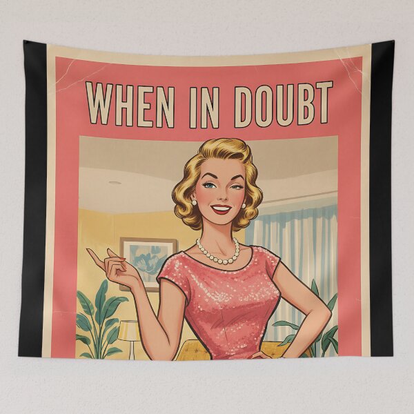 Item preview, Vintage Poster When In Doubt Always Blame A Man Retro Sarcastic Art designed and sold by Retro-Anime9.