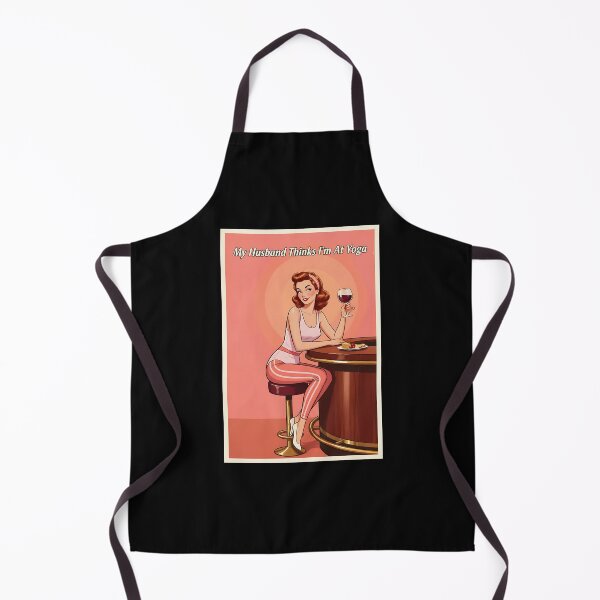 Item preview, Funny Wine Poster My Husband Thinks I'm At Yoga Vintage Retro Wall Art designed and sold by Retro-Anime9.