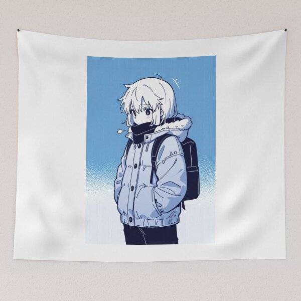 Item preview, Fashion - Man in Blue Parka Jacket Face Scarf Streetwear Anime Variant 2 designed and sold by AnimeShin.