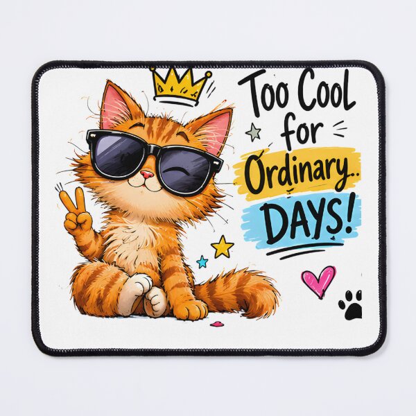 Item preview, Too Cool for Ordinary Days – Cute Cool Cat with Sunglasses designed and sold by vansaidshop ⭐⭐⭐⭐⭐.