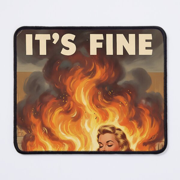 Item preview, Funny Vintage Poster It's Fine Everything Is Fine Retro Sarcastic Wall Art designed and sold by Retro-Anime9.