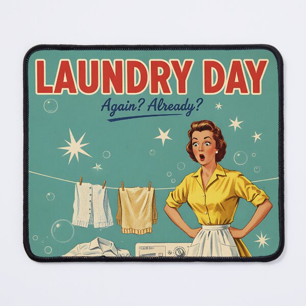 Item preview, Laundry Day Again? Vintage Retro Housewife Sarcastic designed and sold by Retro-Anime9.