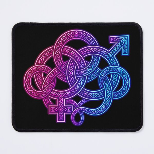 Item preview, Intricate Bisexual Celtic Knot Pride Art - "Connection Has No Limits" Intertwined Gender Symbols Illustration designed and sold by MT-Hub | Cute Aesthetic Art, Stickers & Phone Cases.