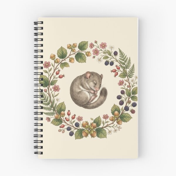 Item preview, Dormouse Hazelnut Botanical Cottagecore Watercolor designed and sold by CalmCapy Co.