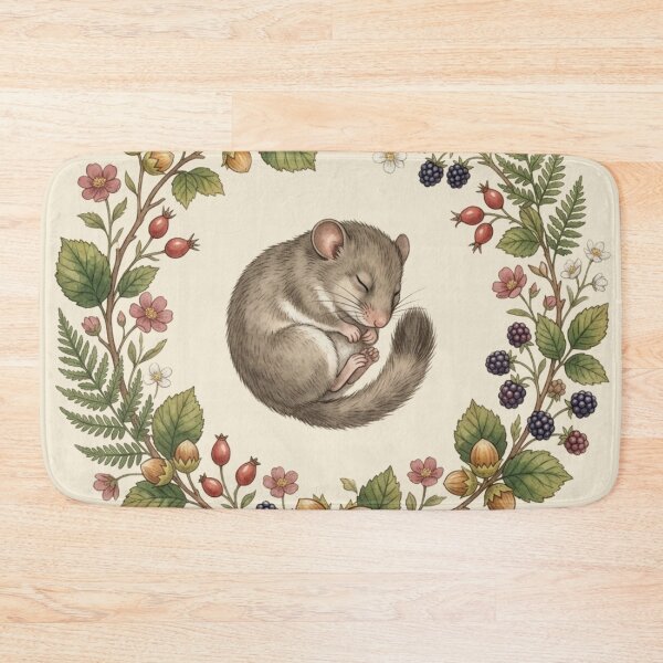 Item preview, Dormouse Hazelnut Botanical Cottagecore Watercolor designed and sold by CalmCapy Co.