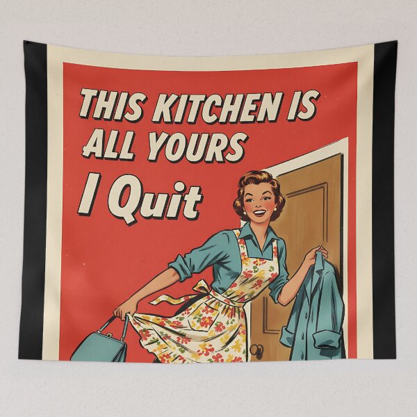 Item preview, Funny Kitchen This Kitchen Is All Yours I Quit Vintage Retro Art designed and sold by Retro-Anime9.