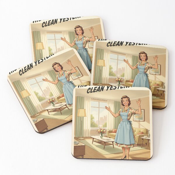 Item preview, Funny Cleaning Poster House Was Clean Yesterday Vintage Retro Wall Art designed and sold by Retro-Anime9.