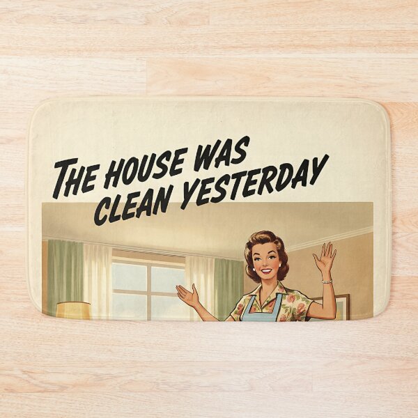 Item preview, Funny Cleaning Poster House Was Clean Yesterday Vintage Retro Wall Art designed and sold by Retro-Anime9.