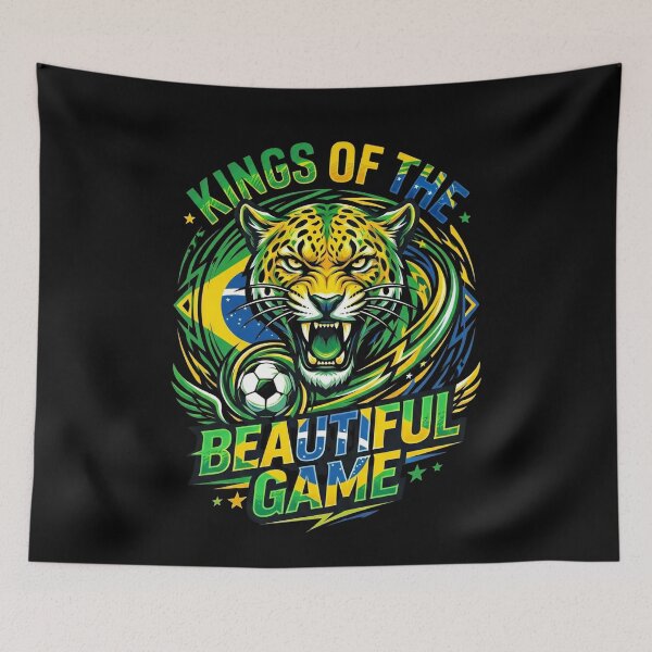 Item preview, Kings of the Beautiful Game Brazil Jaguar Fan Shirt designed and sold by VizoArt-Studio.