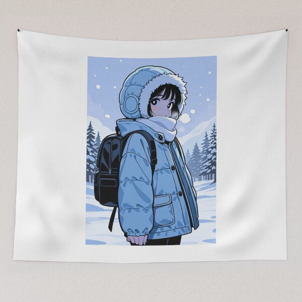 Item preview, Fashion - Man in Blue Parka Jacket Face Scarf Streetwear Anime Variant 3 designed and sold by AnimeShin.