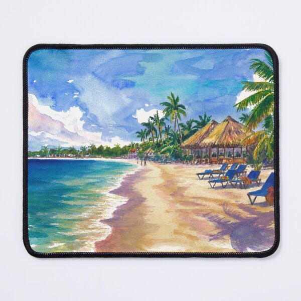 Item preview, Negril Seven Mile Beach Watercolor – Jamaica Tropical Coastal Art Print, Caribbean Travel Gift designed and sold by artshop77.