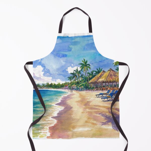 Item preview, Negril Seven Mile Beach Watercolor – Jamaica Tropical Coastal Art Print, Caribbean Travel Gift designed and sold by artshop77.