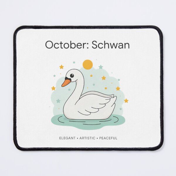 Item preview, October Swan Personality Birthday Design – Elegant Artistic Peaceful Gift designed and sold by Cool-cat-art.