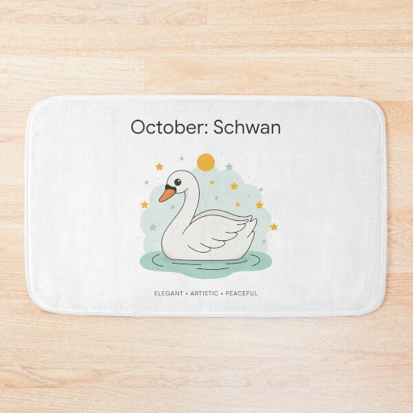 Item preview, October Swan Personality Birthday Design – Elegant Artistic Peaceful Gift designed and sold by Cool-cat-art.