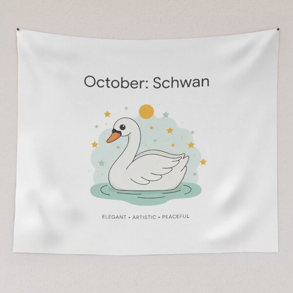 Item preview, October Swan Personality Birthday Design – Elegant Artistic Peaceful Gift designed and sold by Cool-cat-art.