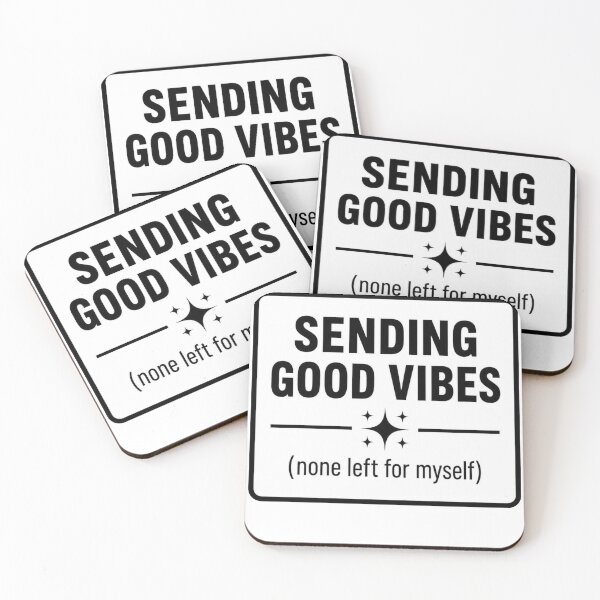 Item preview, Sending Good Vibes None Left For Me Funny Sticker – Sarcastic Self Care Humor Laptop Sticker Gift designed and sold by MinimalMood Studio.