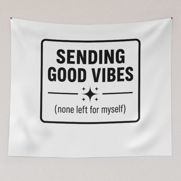 Item preview, Sending Good Vibes None Left For Me Funny Sticker – Sarcastic Self Care Humor Laptop Sticker Gift designed and sold by MinimalMood Studio.