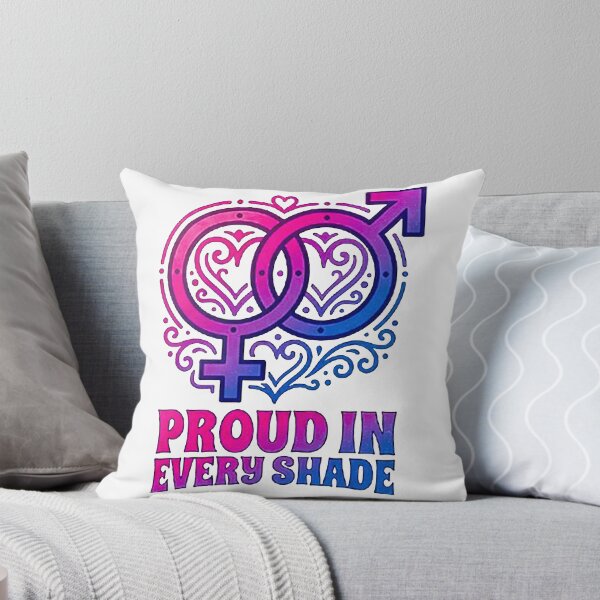 Item preview, Retro Bisexual Pride Typography Art - "Proud In Every Shade" Interlocking Floral Gender Symbols Illustration designed and sold by MT-Hub | Cute Aesthetic Art, Stickers & Phone Cases.
