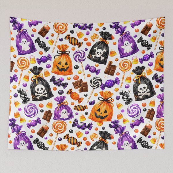 Item preview, Halloween Candy Sweets Watercolor Seamless Pattern designed and sold by Inkworksbyshery.