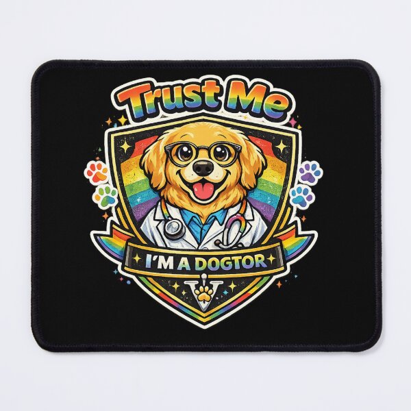 Item preview, Trust Me I'm A Dogtor Rainbow Pride Badge Funny Dog Lover Veterinarian Humor Gift For Pet Parents And Allies designed and sold by Im-Ara.