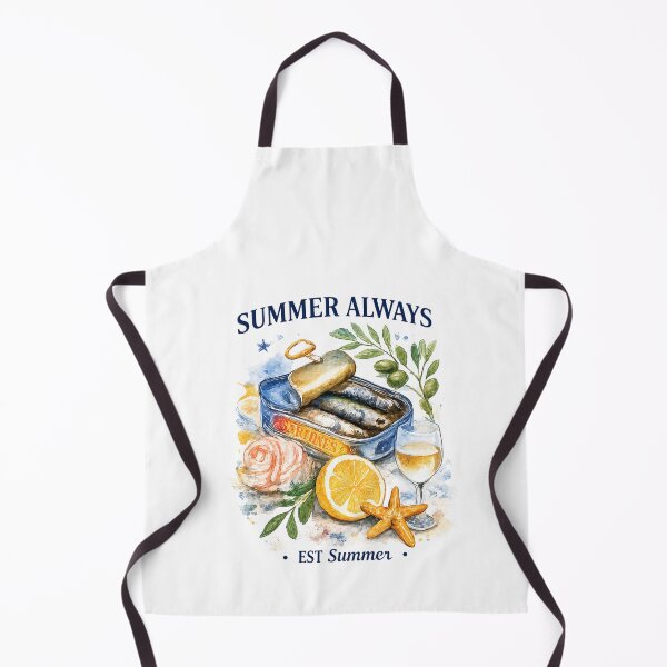 Item preview, Summer Always Sardines Coastal Vintage Mediterranean Aesthetic Illustration designed and sold by Backsay.