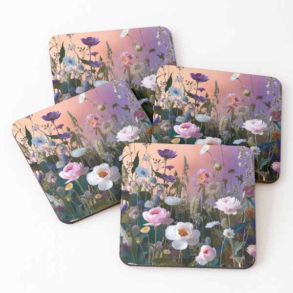 Item preview, Pastel Floral Meadow with Soft Sky designed and sold by IntelliMindDesigns.
