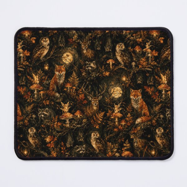 Item preview, Halloween Forest Creatures Watercolor Seamless Pattern designed and sold by Inkworksbyshery.