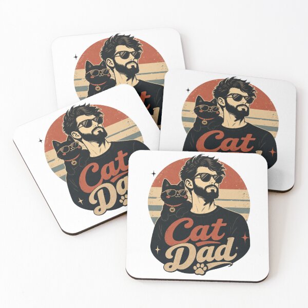 Item preview, Cool Black Cat Dad Kawaii Sunglasses Minimalist T-Shirt designed and sold by Ashley critters.